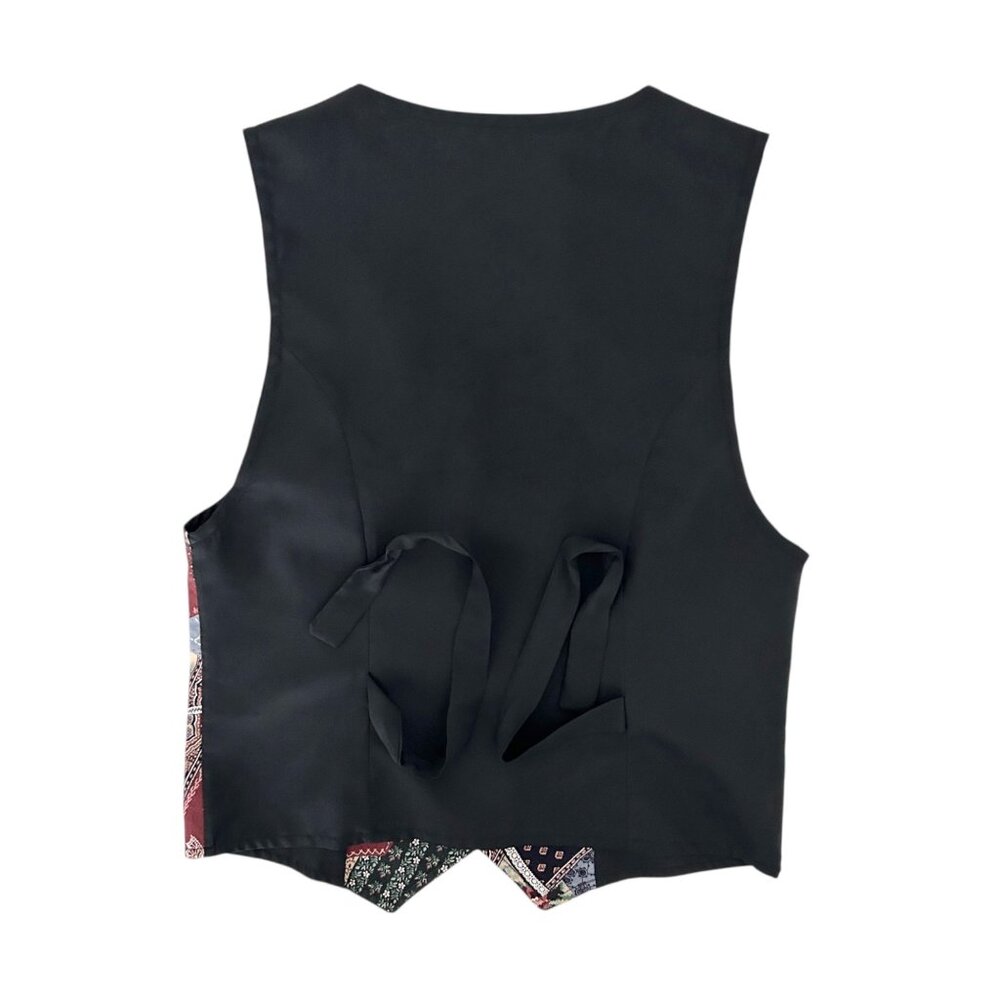 Vintage-Inspired Handmade Patchwork Button-Up Ves… - image 6